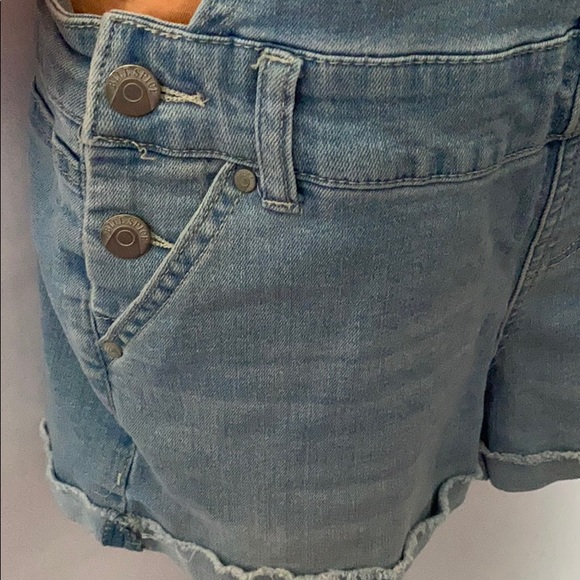 Vintage Denim Jean Overall Shorts Shortalls - Picture 3 of 9